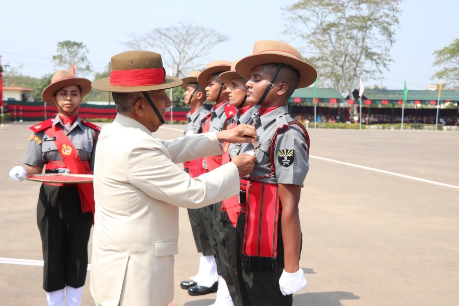 868 new Mahila Recruits passed out of the parade ground of the Assam Rifles Centre and School at Shokhuvi, Dimapur on March 2.